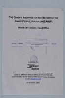 Correspondence between the Central Board in Berlin and the American ORT and ORT Reconstruction Fund (1).