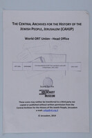 Correspondence of ORT Paris and Berlin with ORT Delegation to America.