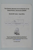 Correspondence between the Central Board in Berlin and the ORT Delegation to America (1).