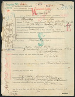 Applicant: Schmelkesz, Sure; born 19.7.1914 in Bardejov (Slovakia); single.