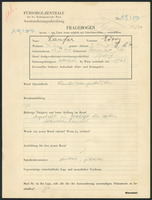 Applicant: Laufer, Edsig; born 13.1.1911 in Baranów (Poland); single.