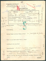 Applicant: Schick, Hugo; born 4.3.1881 in Námestovo (Slovakia); married.