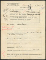 Applicant: Quertner, Sara; born 4.1.1885 in Wischnowitz (Russia); married.