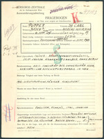 Applicant: Popper, Carl; born 10.9.1876 in Güns (Hungary); single.