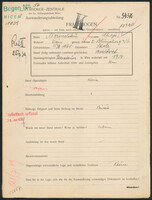 Applicant: Mermelstein, Chaje; born 15.3.1868 in Skole (Ukraine); widowed.