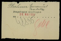 Applicant: Plaunes, Dawid; born 18.11.1919 in Bedzin (Poland); single.