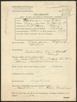 Applicant: Parnas, Emil; born 26.8.1911 in Vienna (Austria); single.