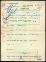 Applicant: Marder, Pinkas Leib; born 29.2.1892 in Botosani (Romania); married.