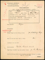 Applicant: Pfeffer, Josef; born 28.12.1885 in Radziechów (Ukraine); married.