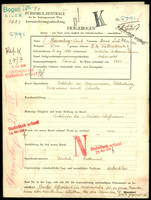 Applicant: Rosenberg-Laub, Hersch Leib; born 20.8.1890 in Costestie (Ukraine); married.