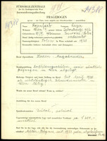 Applicant: Rosenfarb, Leizer; born 27.2.1902 in Sosnowiec (Wojewodztwo Slaskie, Poland); married.