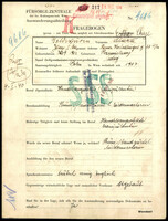 Applicant: Goldwurm, Esther Chaje; born 5.9.1902 in Przemiślany; single.