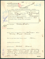 Applicant: Lajbowicz, Szmul; born 14.12.1895 in Łódź (Poland); married.