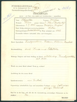 Applicant: Schmolka, Josefine; born 1.1.1894 in Veszprém (Hungary); widowed.