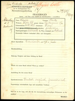 Applicant: Krausz, Berta; born 30.7.1899 in Vienna (Austria); divorced.