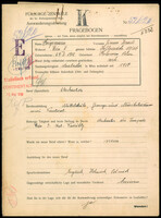Applicant: Kriegsmann, Simon; born 29.3.1902 in Kolomea (Ukraine); married.