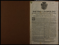 [Manifesto of Pietro Leopoldo, Grand Duke of Tuscany, on the abolition of Inquisition].