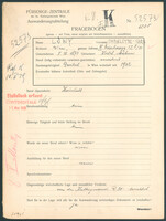 Applicant: Löwy, Charlotte Sara; born 5.10.1874 in Kostel (Czech Republic); widowed.