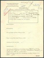 Applicant: Rosenzweig, Berta; born 25.3.1881 in Uhniv (Ukraine); widowed.