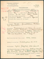 Applicant: Lowinger, Blanka; born 4.9.1912 in Vrbové (Slovakia); single.