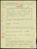 Applicant: Weisz, Josef; born 9.9.1884 in Verbó (Slovakia); married.