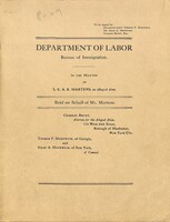 Correspondence on attempts to deport Ludwig Martens, Soviet representative in the United States.
