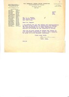 American Jewish Relief Committee: correspondence with David M. Bressler on AJRC administration and activities.