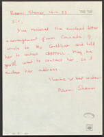 [Letter] : 16.4.1983. letter from Naomi Shemer.