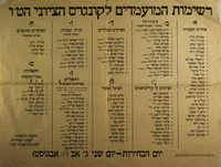 רשימות המועמדים לקונגרס הציוני הט"ו – הספרייה הלאומית