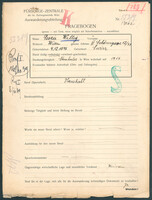 Applicant: Willig, Peszie; born 4.12.1898 in Swirz; married.