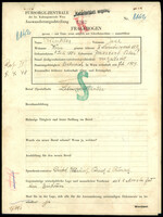 Applicant: Winkler, Joel; born 8.7.1884 in Jeźierźany (Ukraine); married.