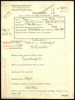 Applicant: Weiss, David; born 24.1.1899 in Vienna (Austria); single.