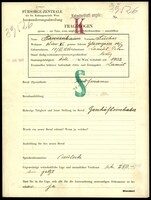 Applicant: Tannenbaum, Sucher; born 10.11.1886 in Łańcut (Poland); single.