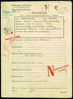 Applicant: Mährischl, Erwin; born 24.2.1888 in Vienna (Austria); single.